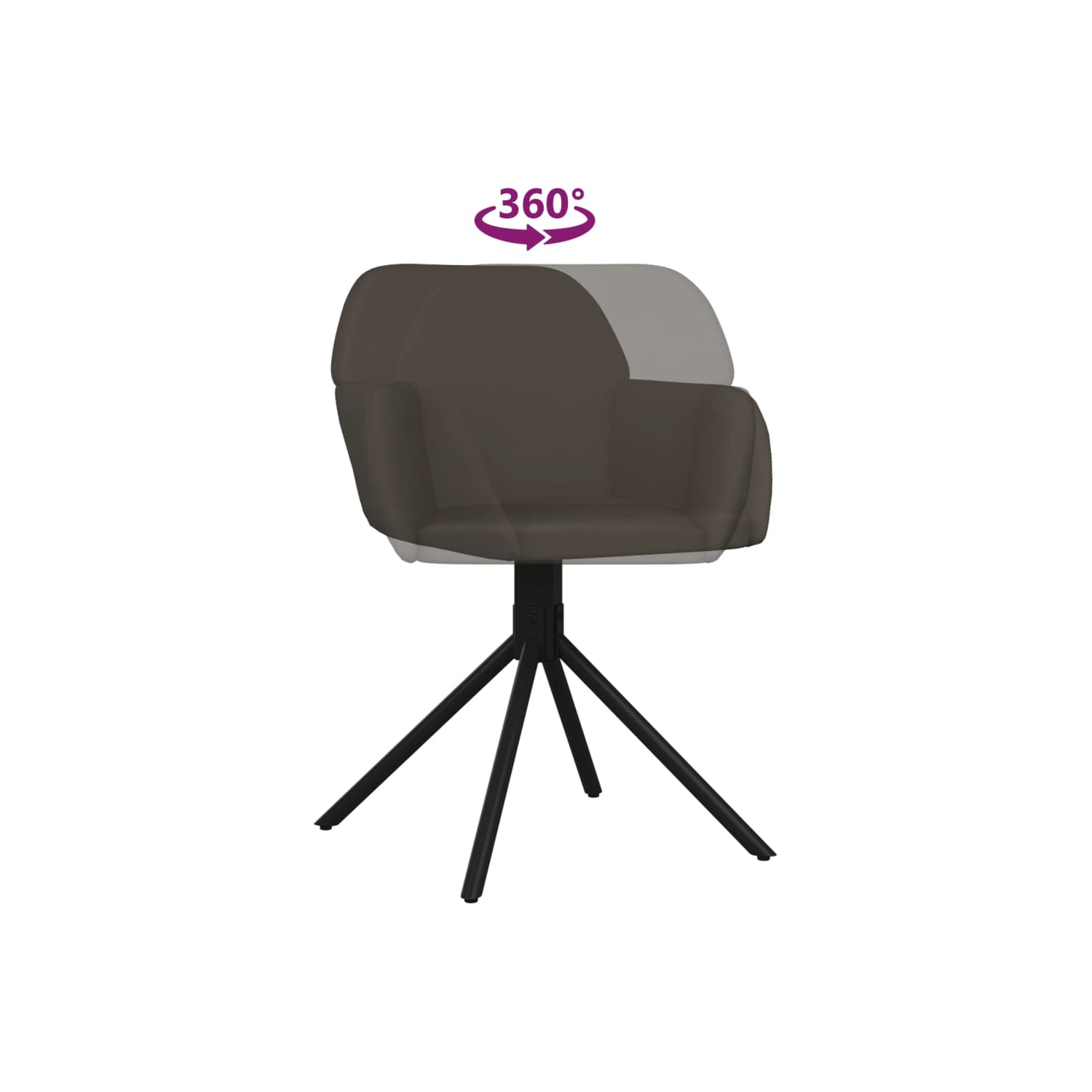 Chaises de salle à manger pivotantes vidaXL 2 pièces velours gris foncé