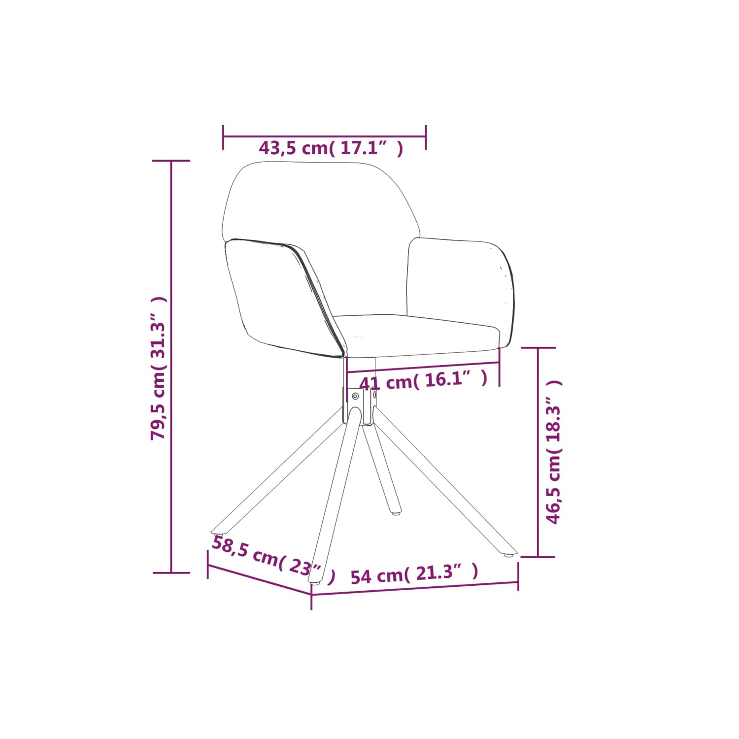 Chaises de salle à manger pivotantes vidaXL 2 pièces velours gris foncé