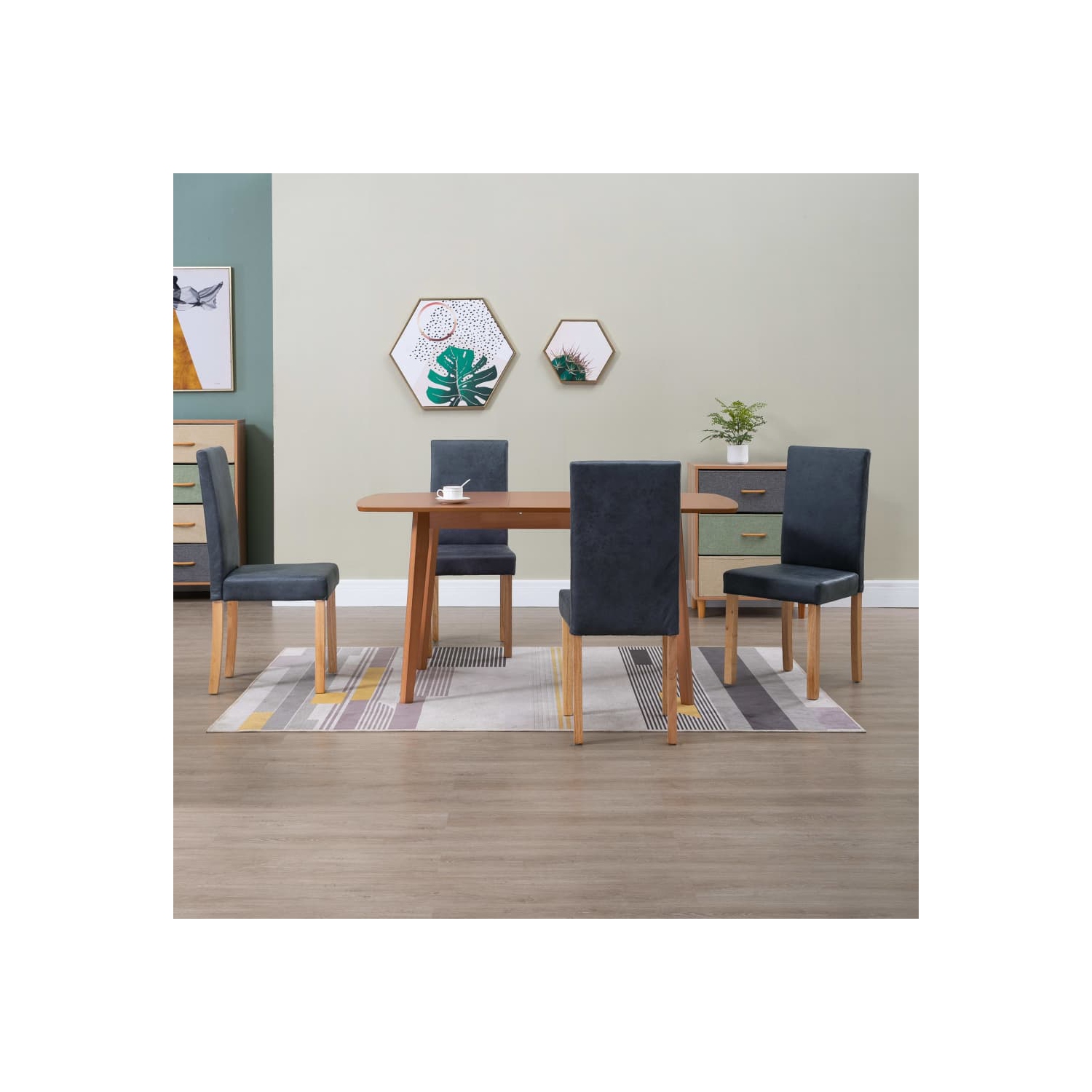 vidaXL Dining Chairs 4 pcs Gray Faux Leather