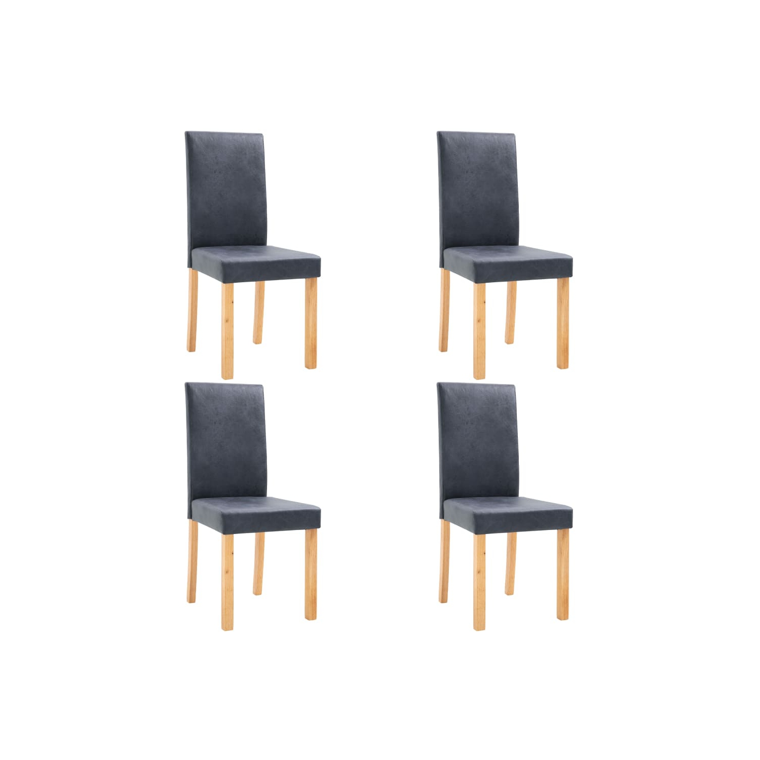vidaXL Dining Chairs 4 pcs Gray Faux Leather