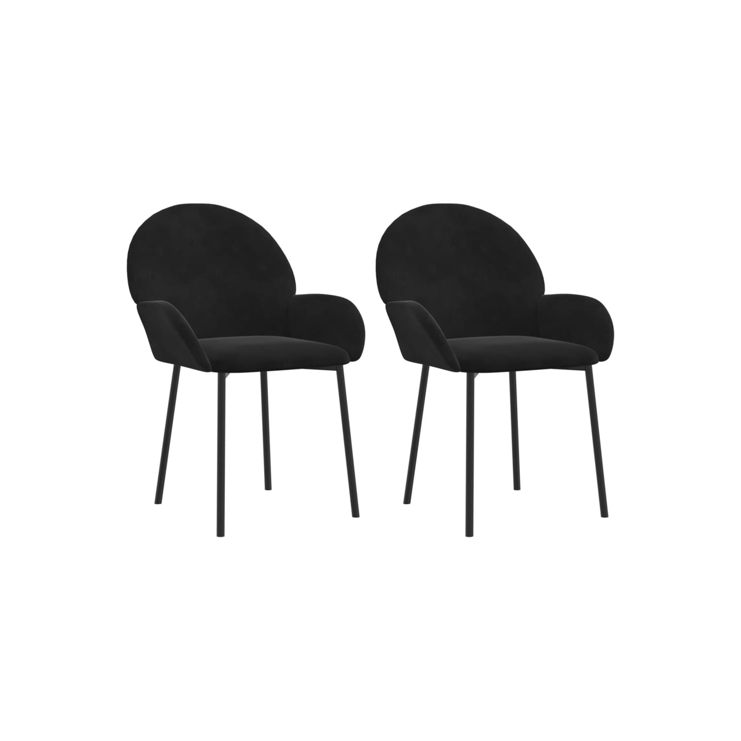 vidaXL Dining Chairs 2 pcs Black Velvet