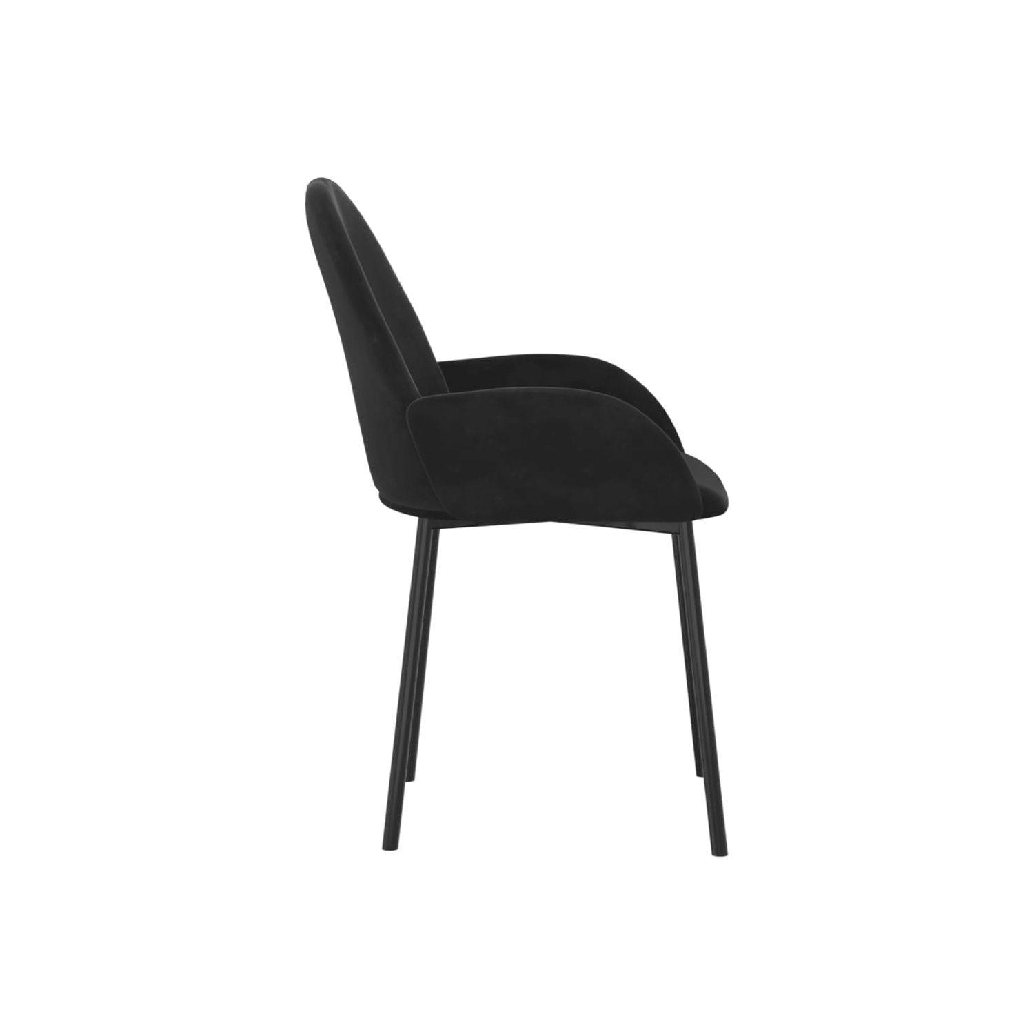 vidaXL Dining Chairs 2 pcs Black Velvet