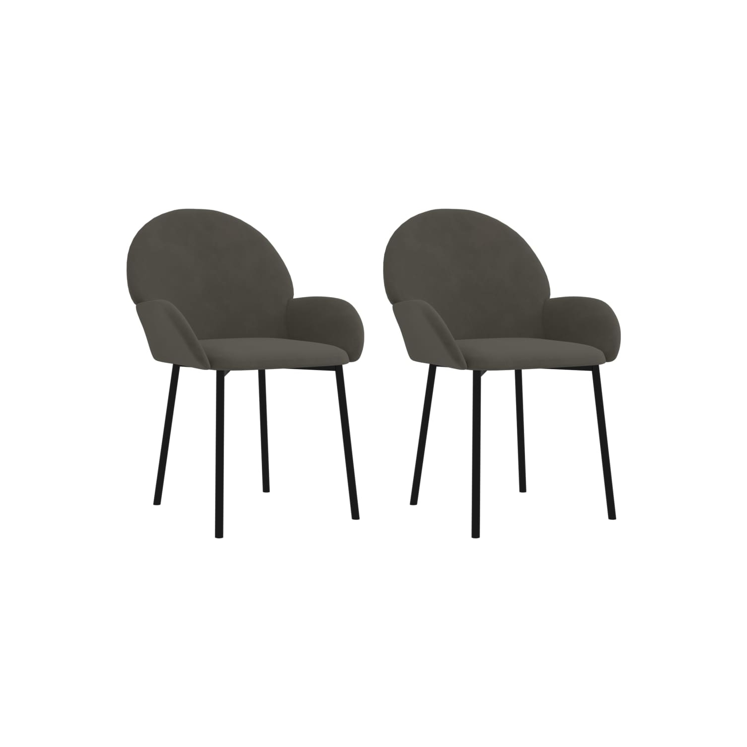 vidaXL Dining Chairs 2 pcs Dark Grey Velvet