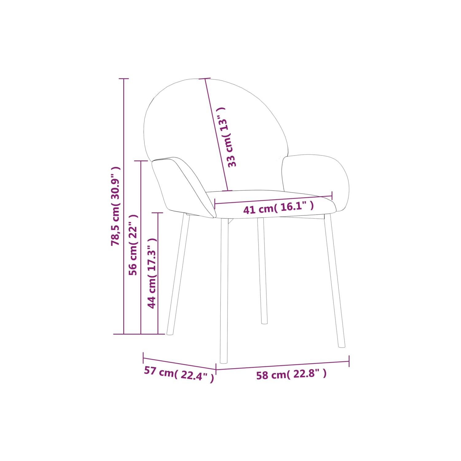 vidaXL Dining Chairs 2 pcs Dark Grey Velvet