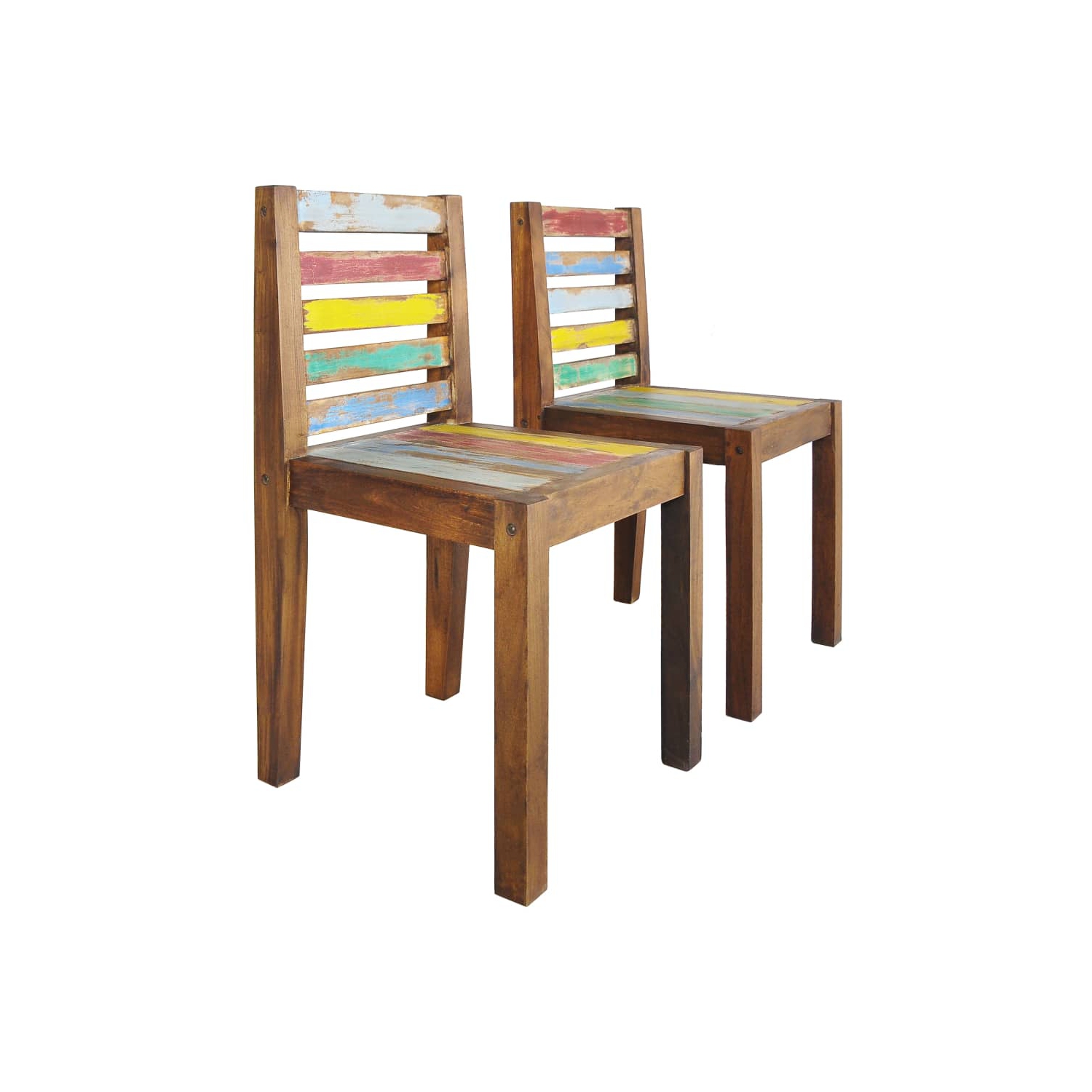 vidaXL Dining Chairs 2 pcs Solid Reclaimed Wood