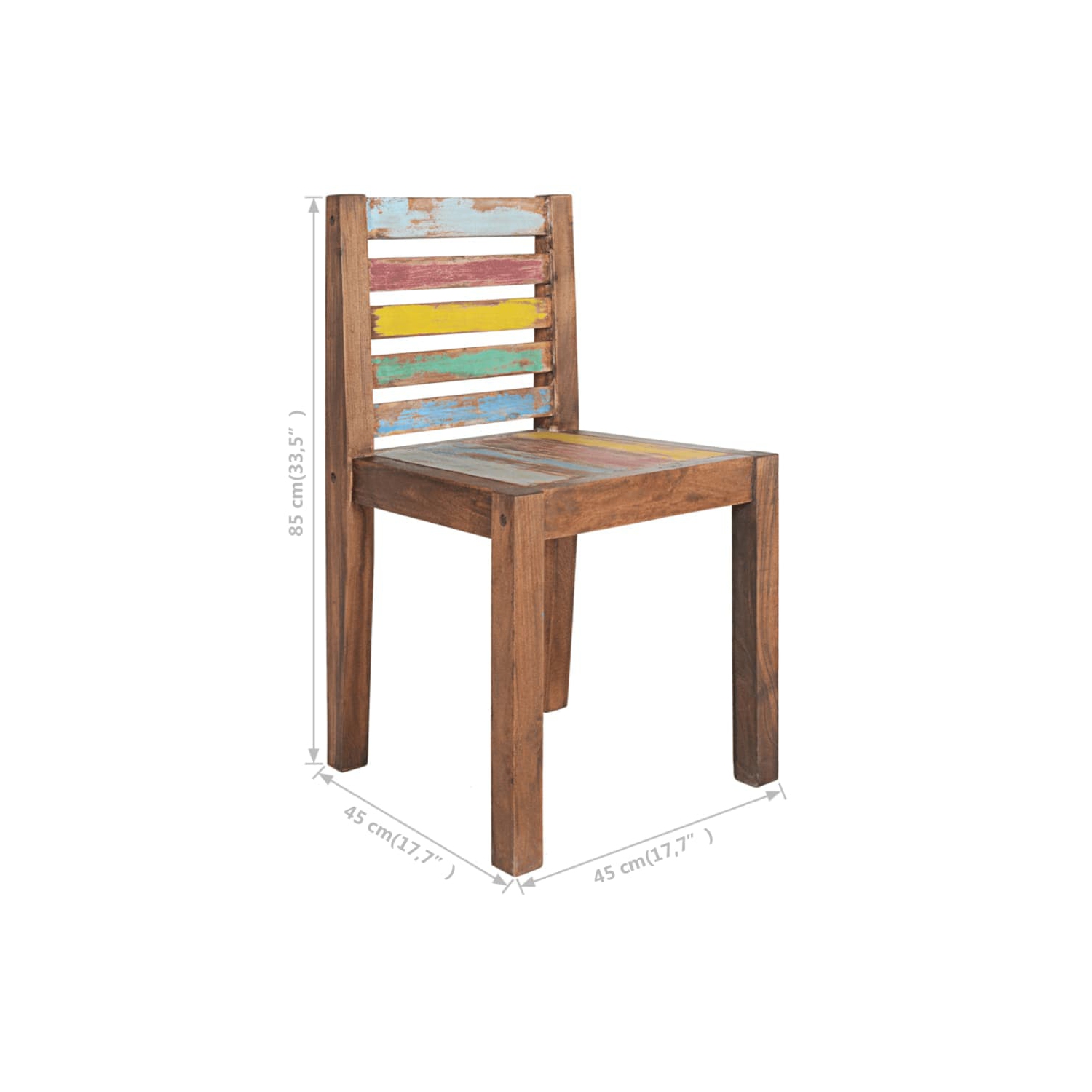vidaXL Dining Chairs 2 pcs Solid Reclaimed Wood