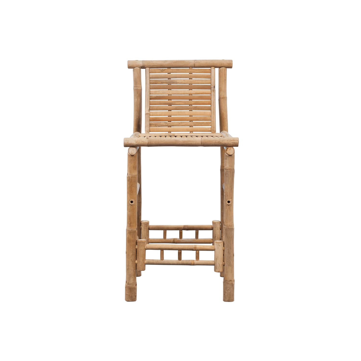 vidaXL Bamboo Bar Stools with Backs Set of 2, Weather-Resistant, 17.7" x 20.9" x 40.2" Brown