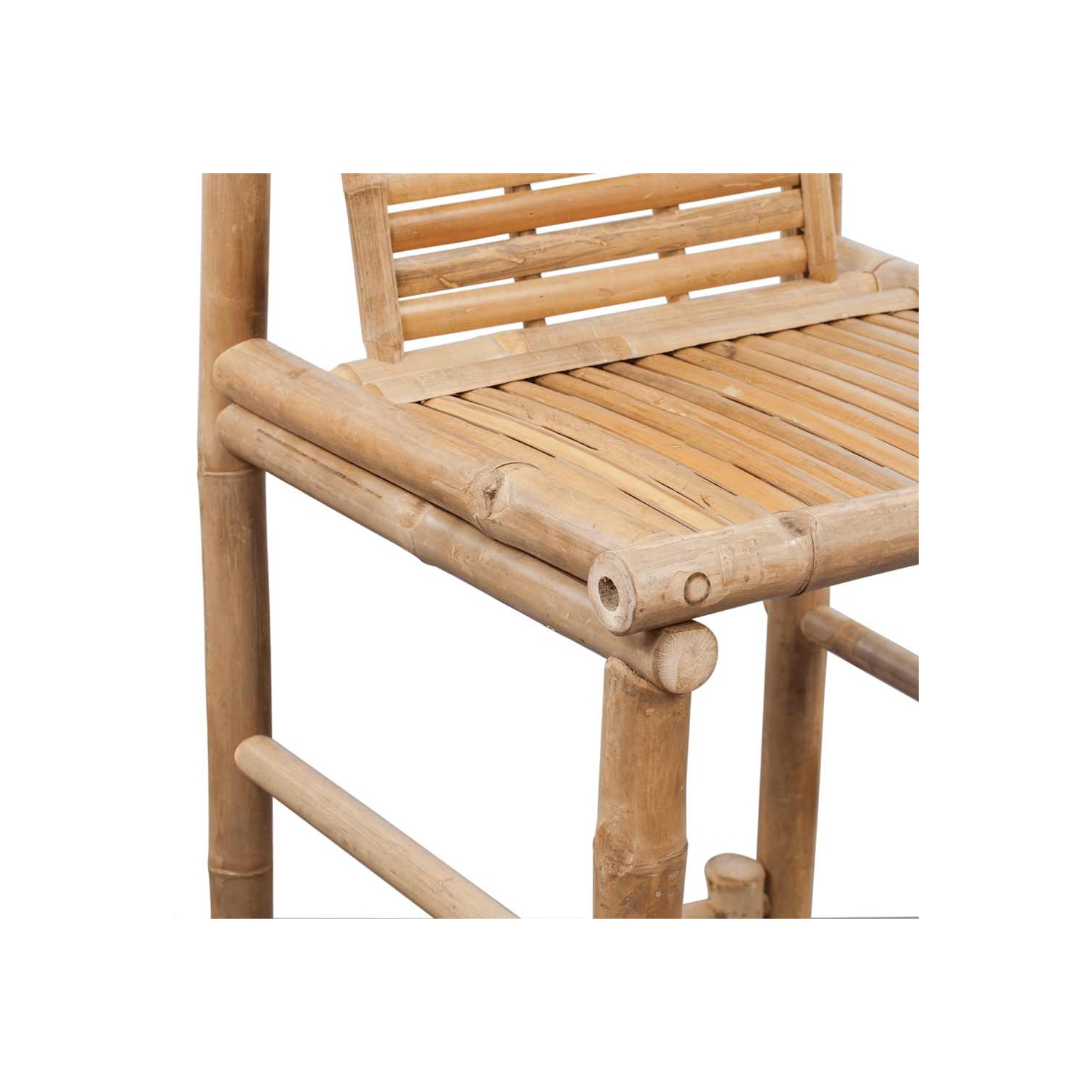 vidaXL Bamboo Bar Stools with Backs Set of 2, Weather-Resistant, 17.7" x 20.9" x 40.2" Brown