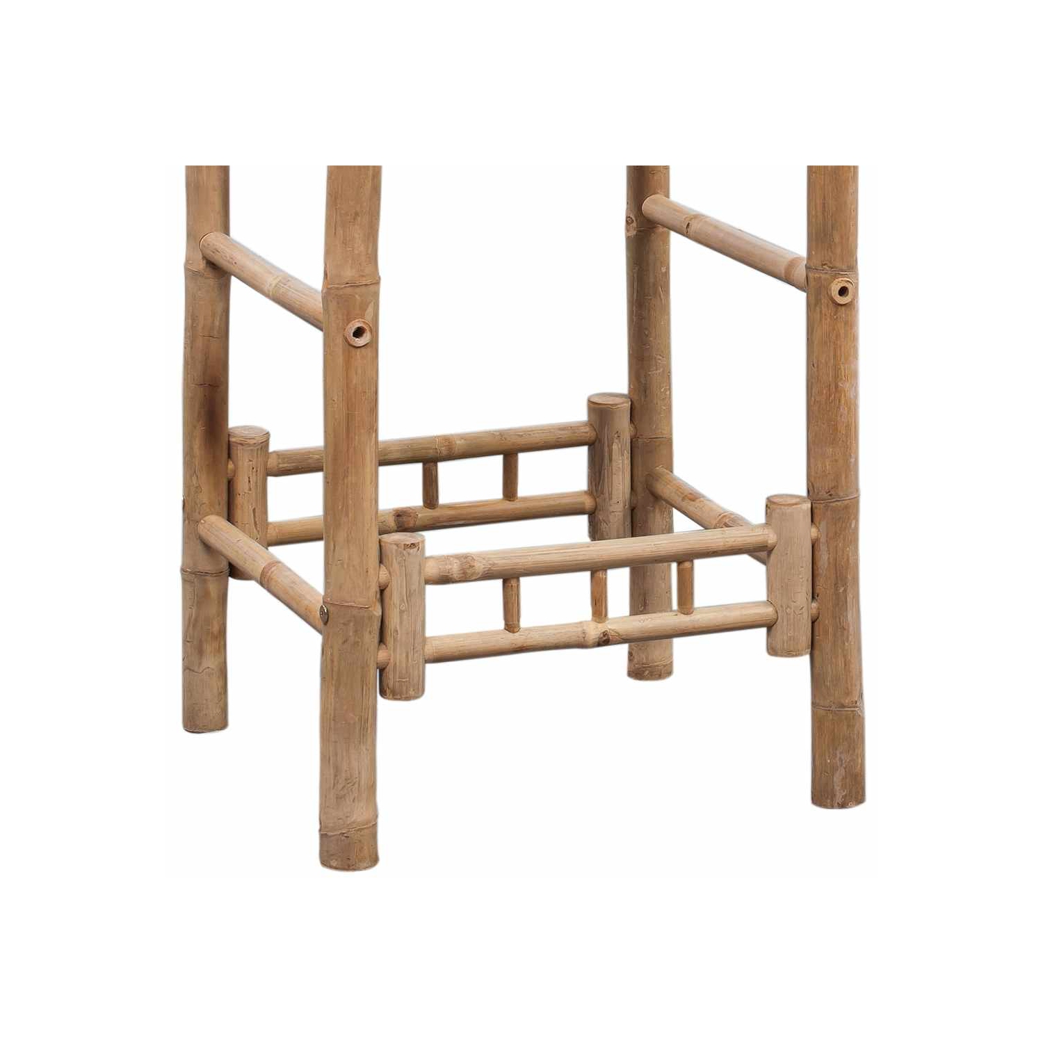 vidaXL Bamboo Bar Stools with Backs Set of 2, Weather-Resistant, 17.7" x 20.9" x 40.2" Brown