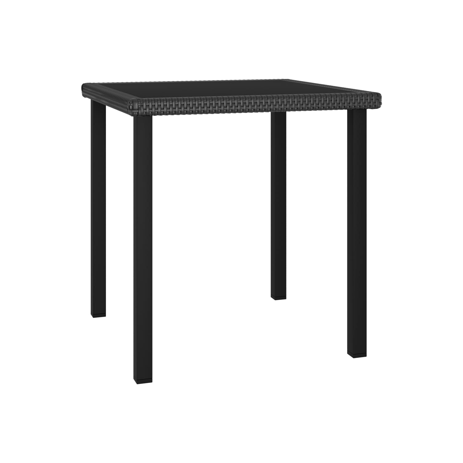 vidaXL Patio Dining Table Black 27.6x27.6"x28.7" Poly Rattan"