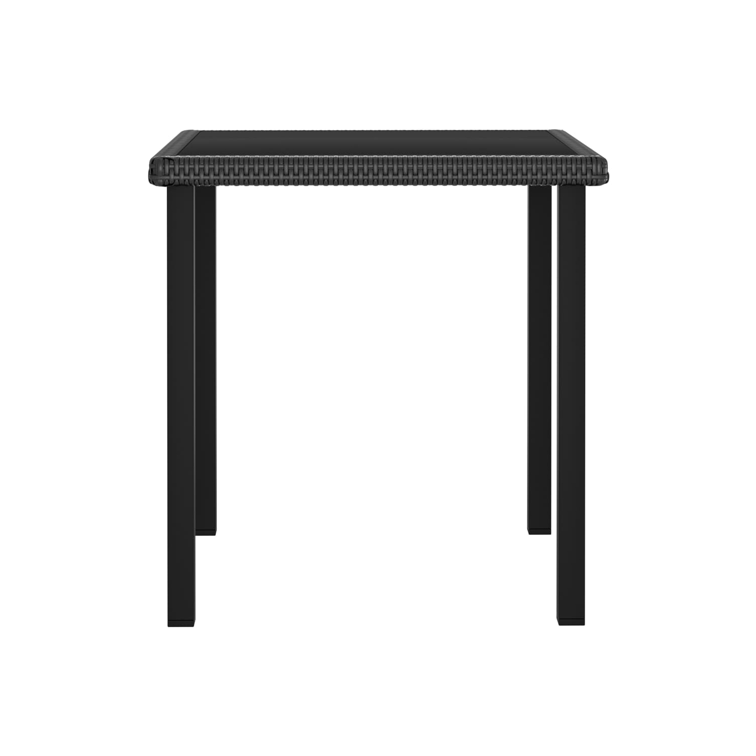 vidaXL Patio Dining Table Black 27.6x27.6"x28.7" Poly Rattan"