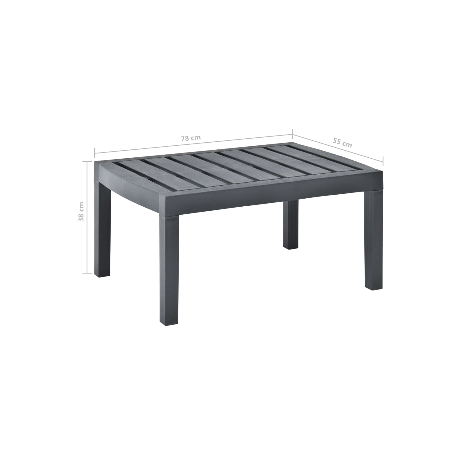 Table de jardin en plastique 78x55x38&nbsp;cm de vidaXL