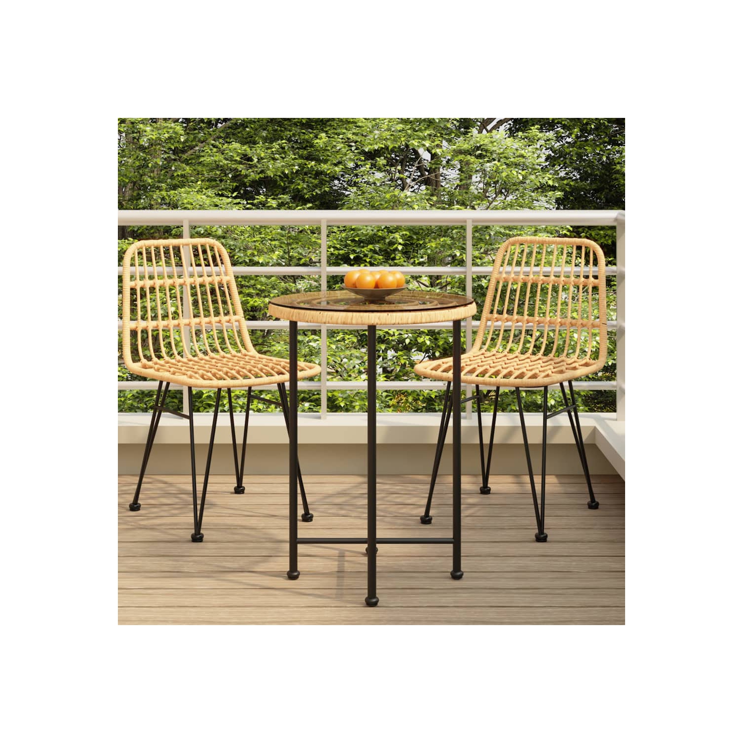 vidaXL Dining Table Ø55 cm&nbsp;Tempered Glass and Steel