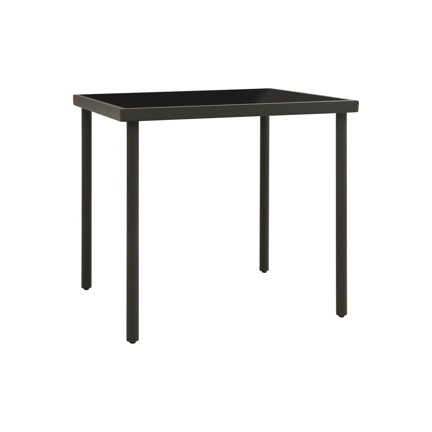 vidaXL Outdoor Dining Table Anthracite 80x80x72 cm Glass and Steel