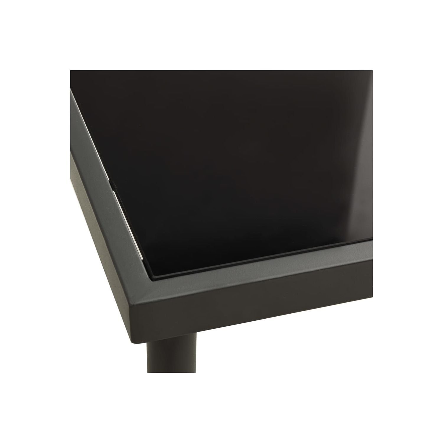 vidaXL Outdoor Dining Table Anthracite 80x80x72 cm Glass and Steel