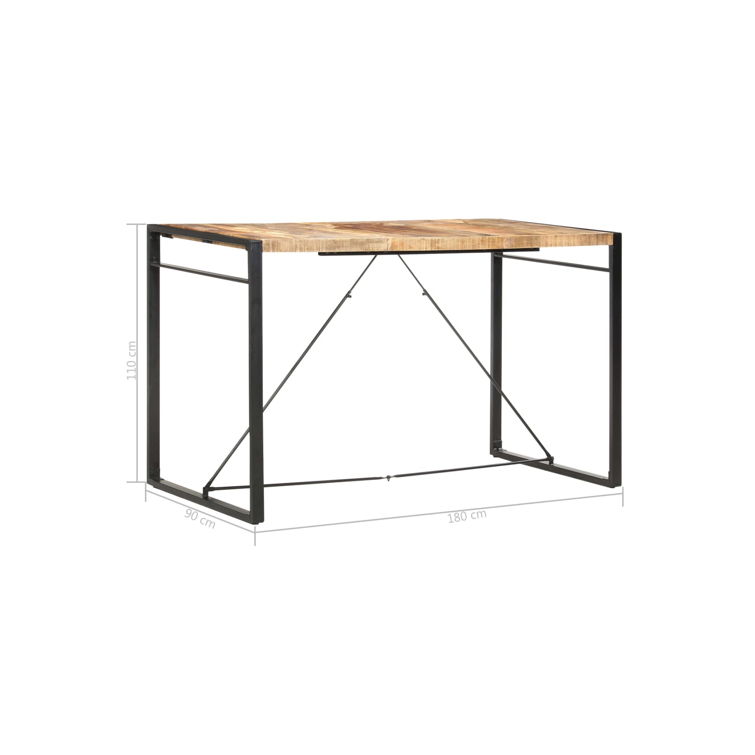 vidaXL Bar Table 180x90x110 cm Solid Mango Wood