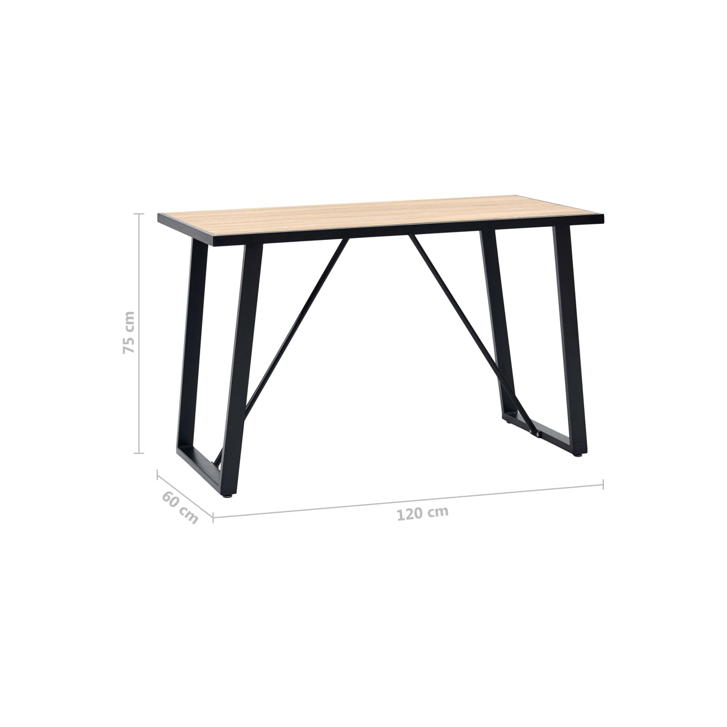vidaXL Dining Table Oak 120x60x75 cm MDF