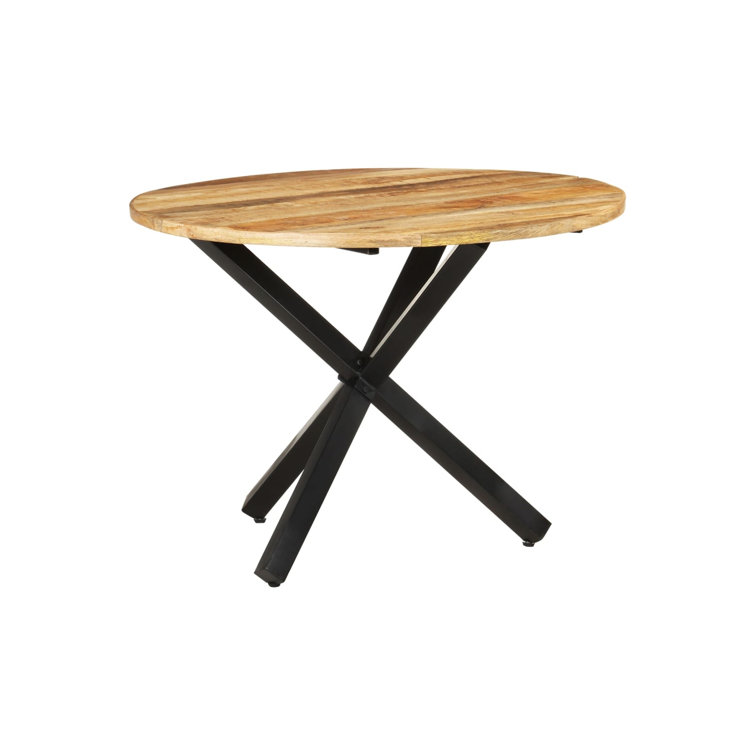 vidaXL Dining Table Round 100x100x75 cm Rough Mango Wood