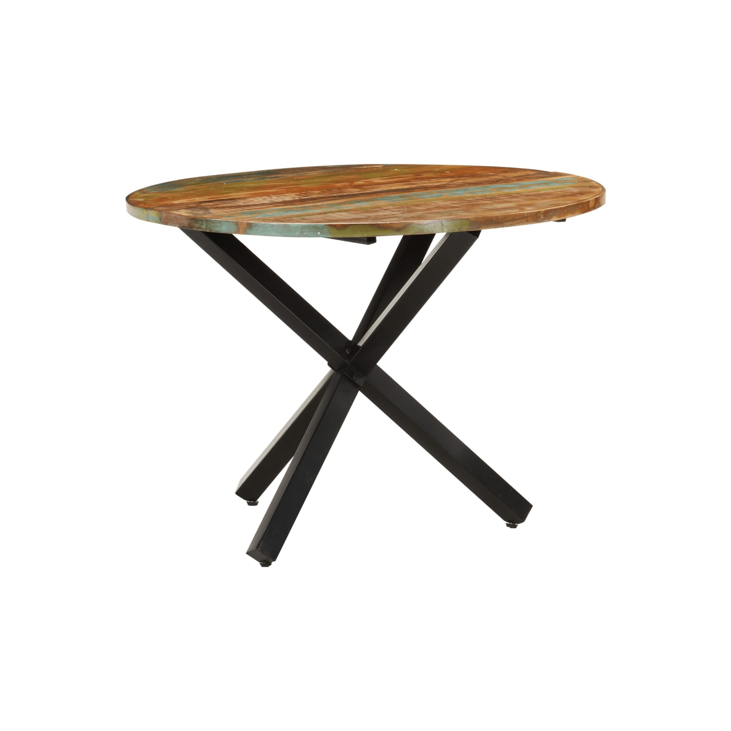 Table ronde de salle à manger en bois massif recyclé 75&nbsp;cm 100 x 100 x 100 po