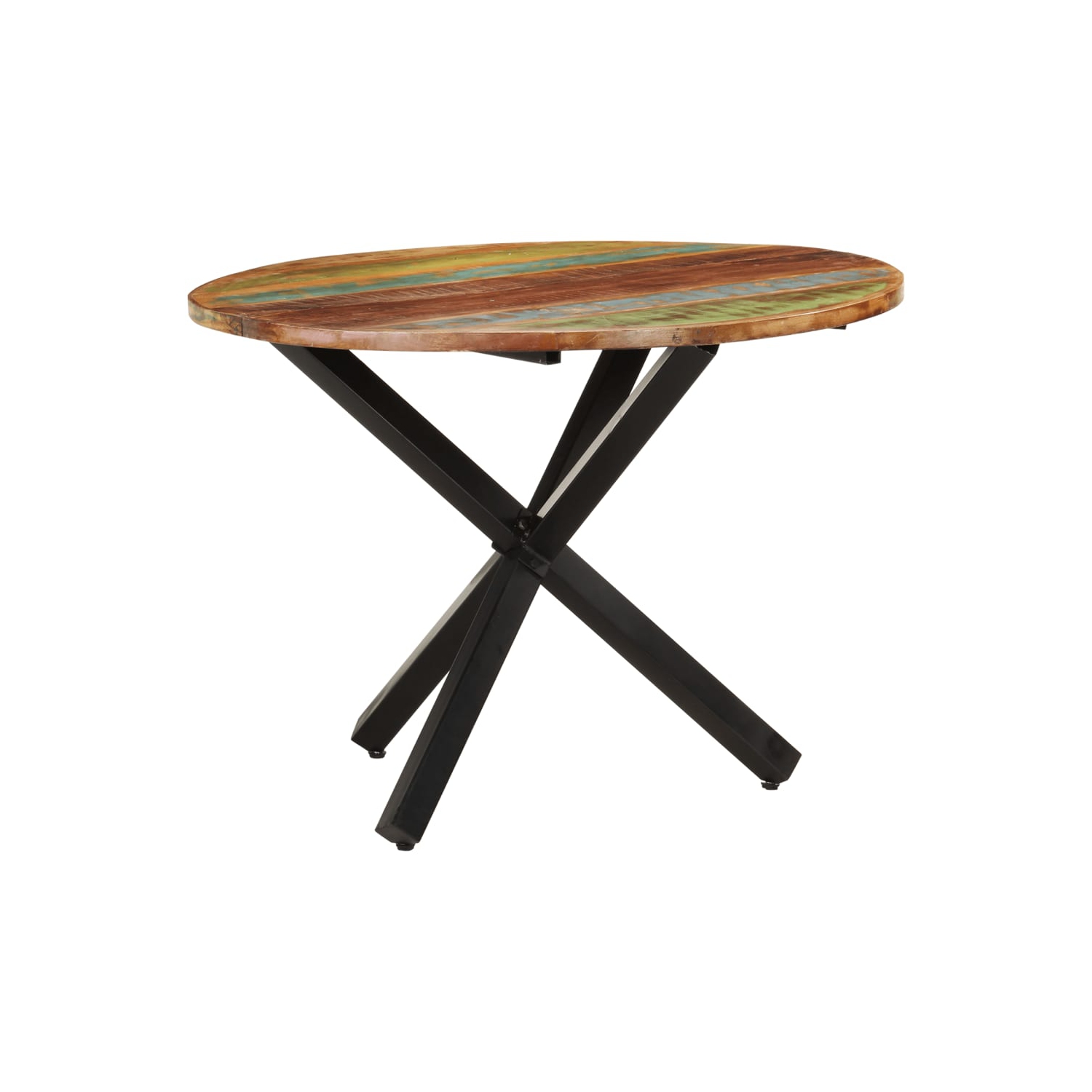 Table ronde de salle à manger en bois massif recyclé 75&nbsp;cm 100 x 100 x 100 po