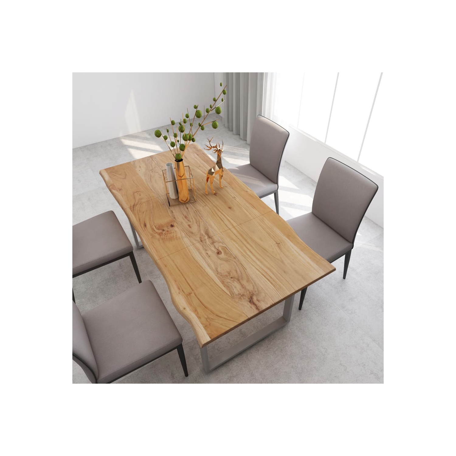 vidaXL Dining Table 70.9"x35.4"x29.9" Solid Acacia Wood