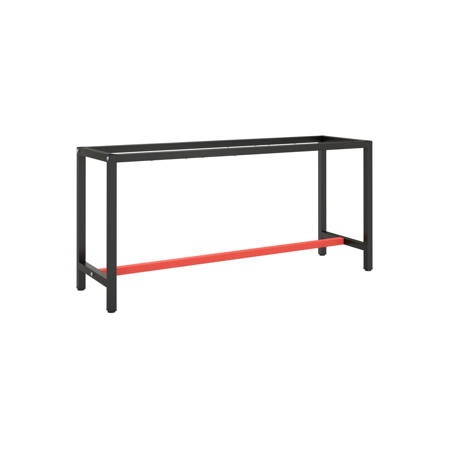 vidaXL Work Bench Frame Matte Black and Matte Red 170x50x79 cm Metal