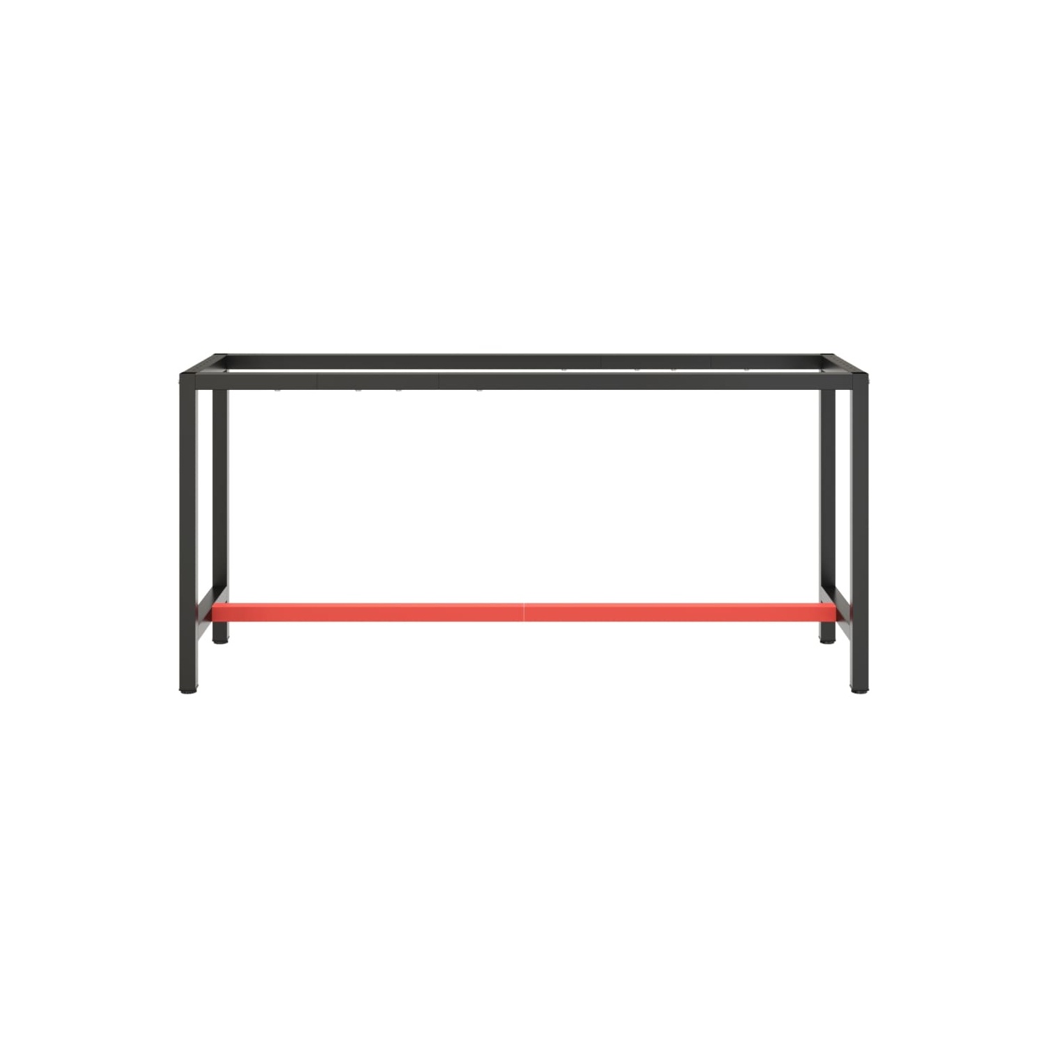vidaXL Work Bench Frame Matte Black and Matte Red 170x50x79 cm Metal