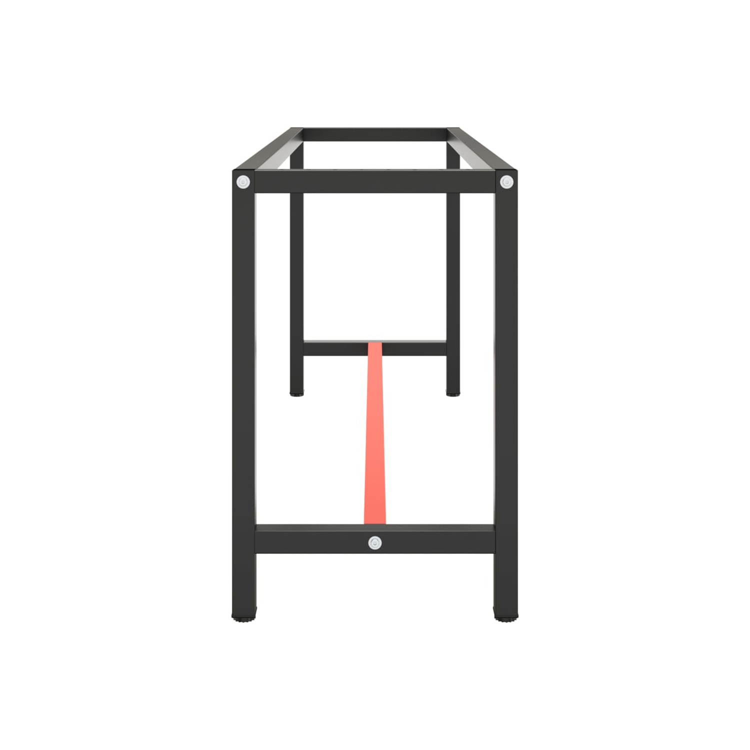 vidaXL Work Bench Frame Matte Black and Matte Red 170x50x79 cm Metal