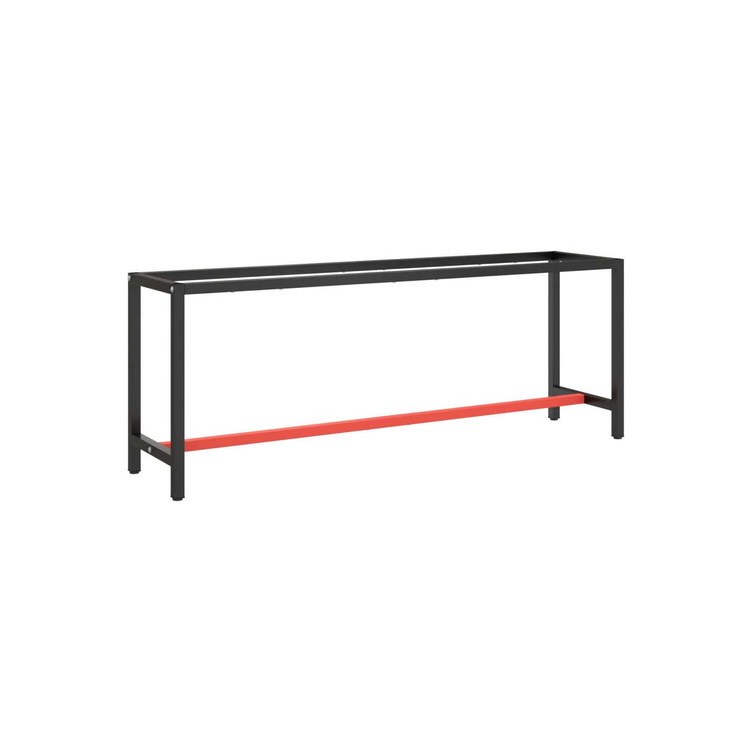 vidaXL Work Bench Frame Matte Black and Matte Red 210x50x79 cm Metal