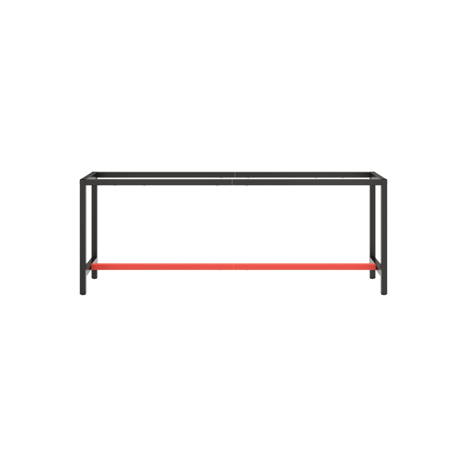 vidaXL Work Bench Frame Matte Black and Matte Red 210x50x79 cm Metal