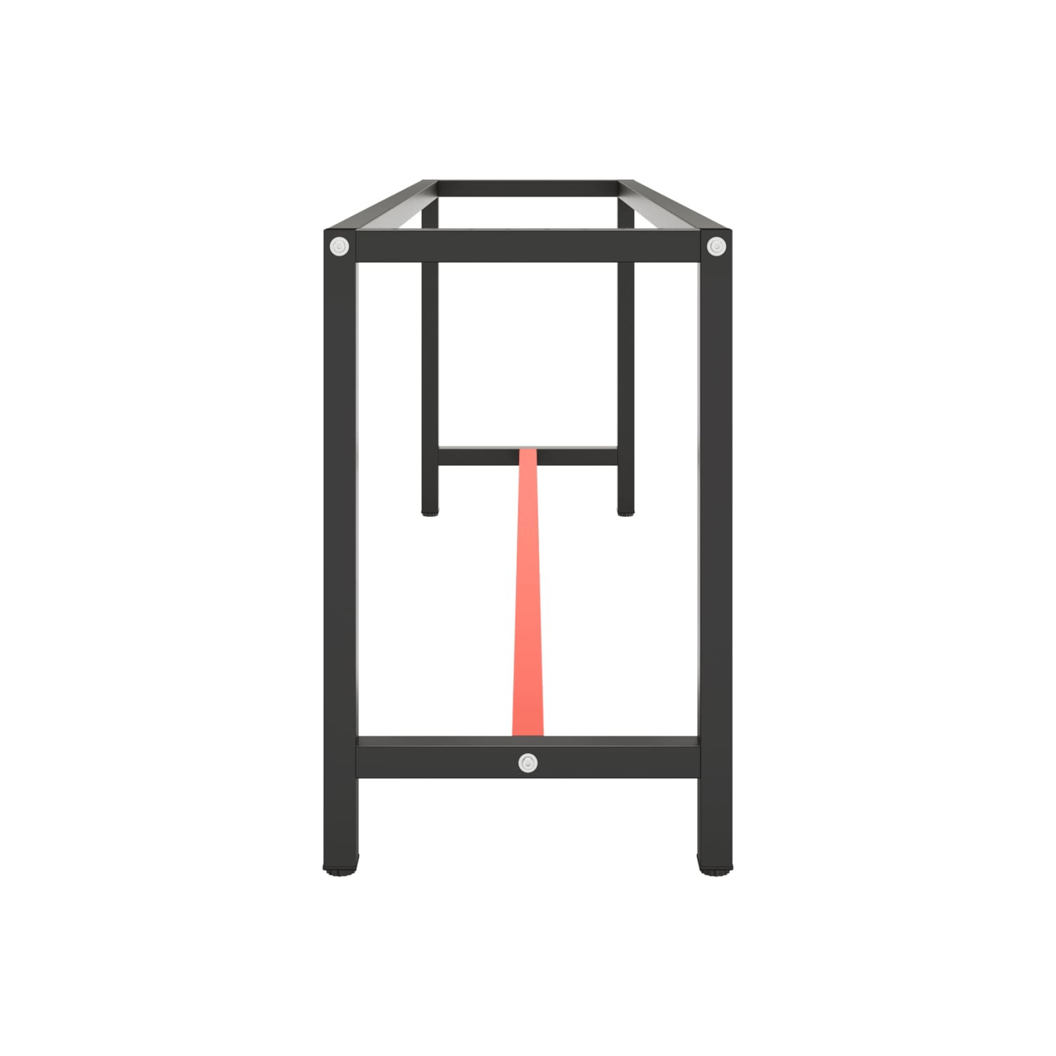 vidaXL Work Bench Frame Matte Black and Matte Red 210x50x79 cm Metal