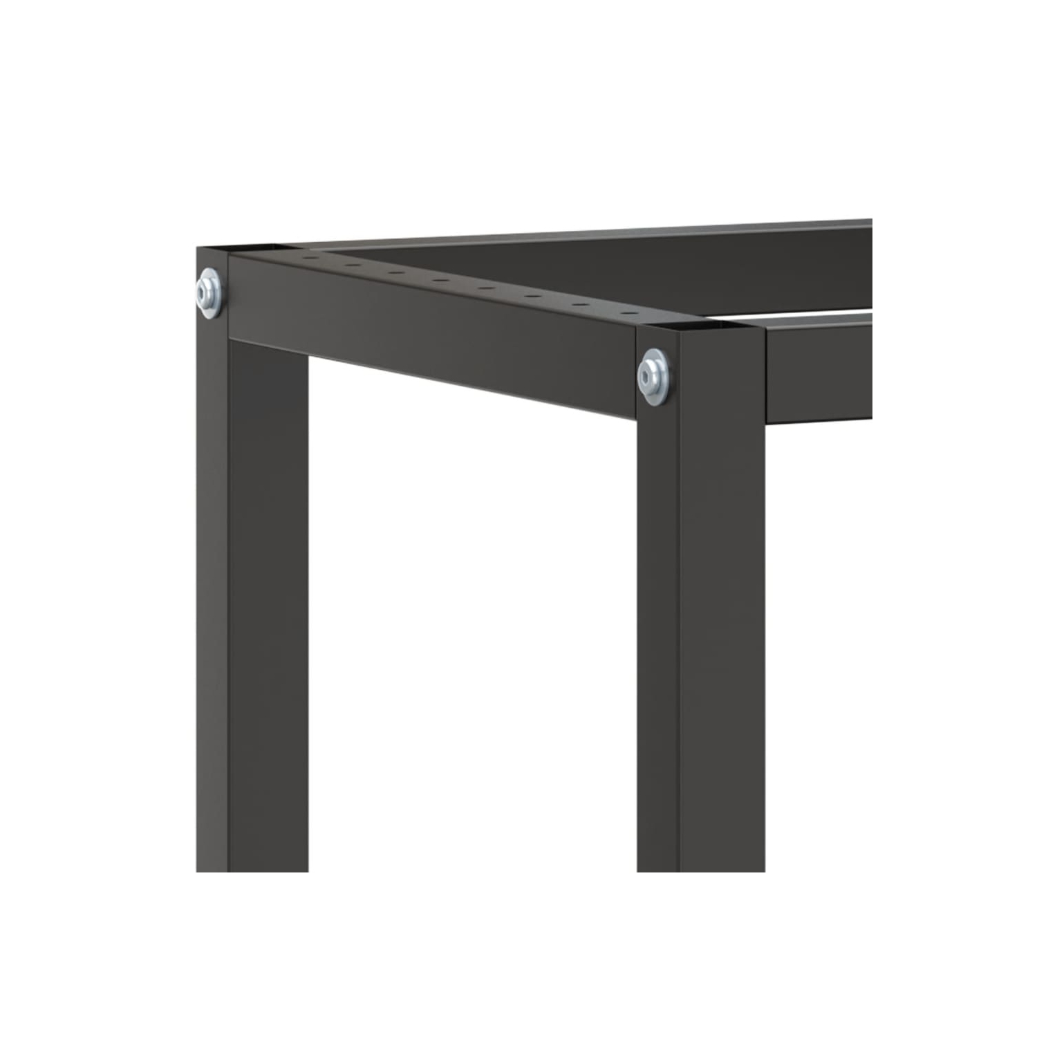 vidaXL Work Bench Frame Matte Black and Matte Red 210x50x79 cm Metal