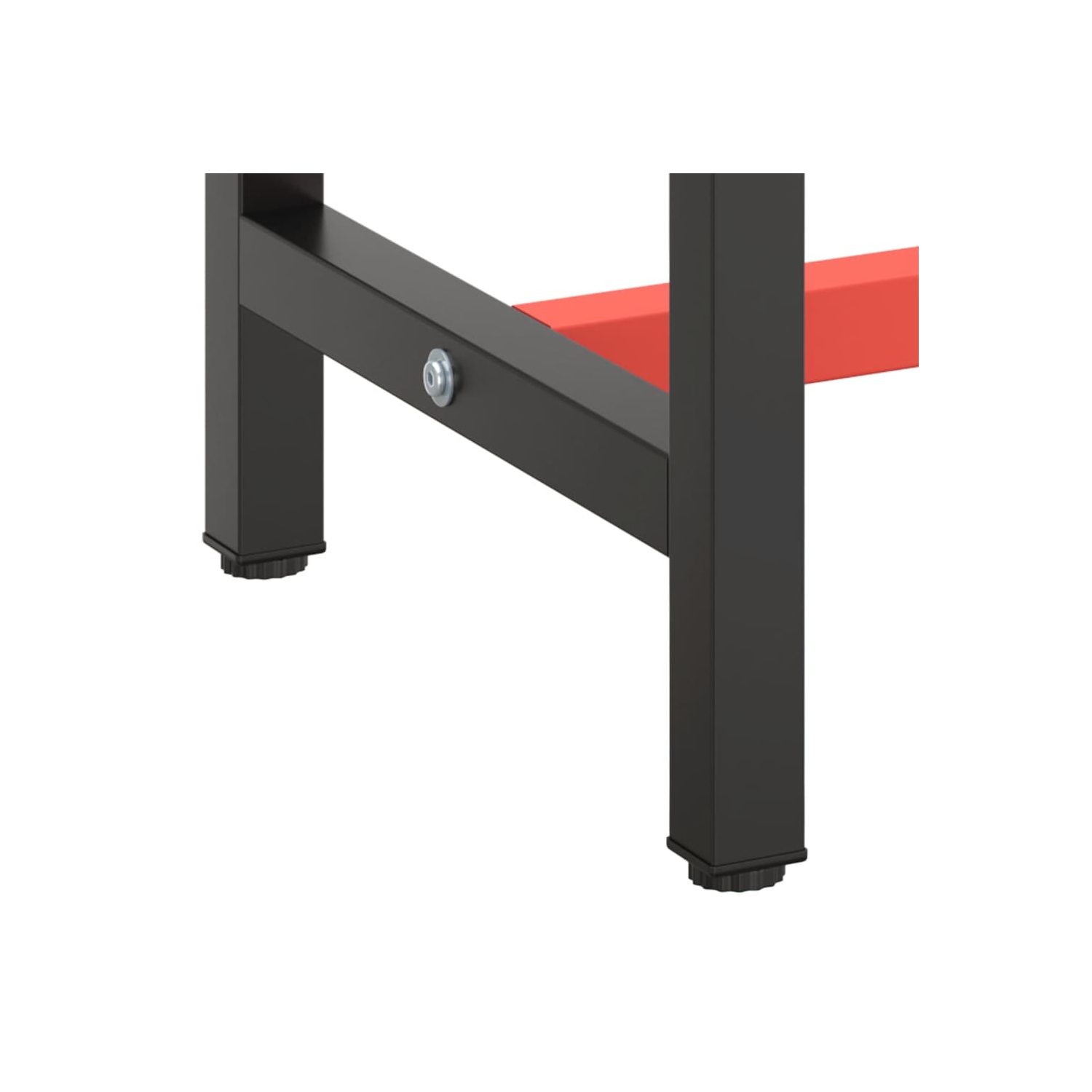 vidaXL Work Bench Frame Matte Black and Matte Red 210x50x79 cm Metal