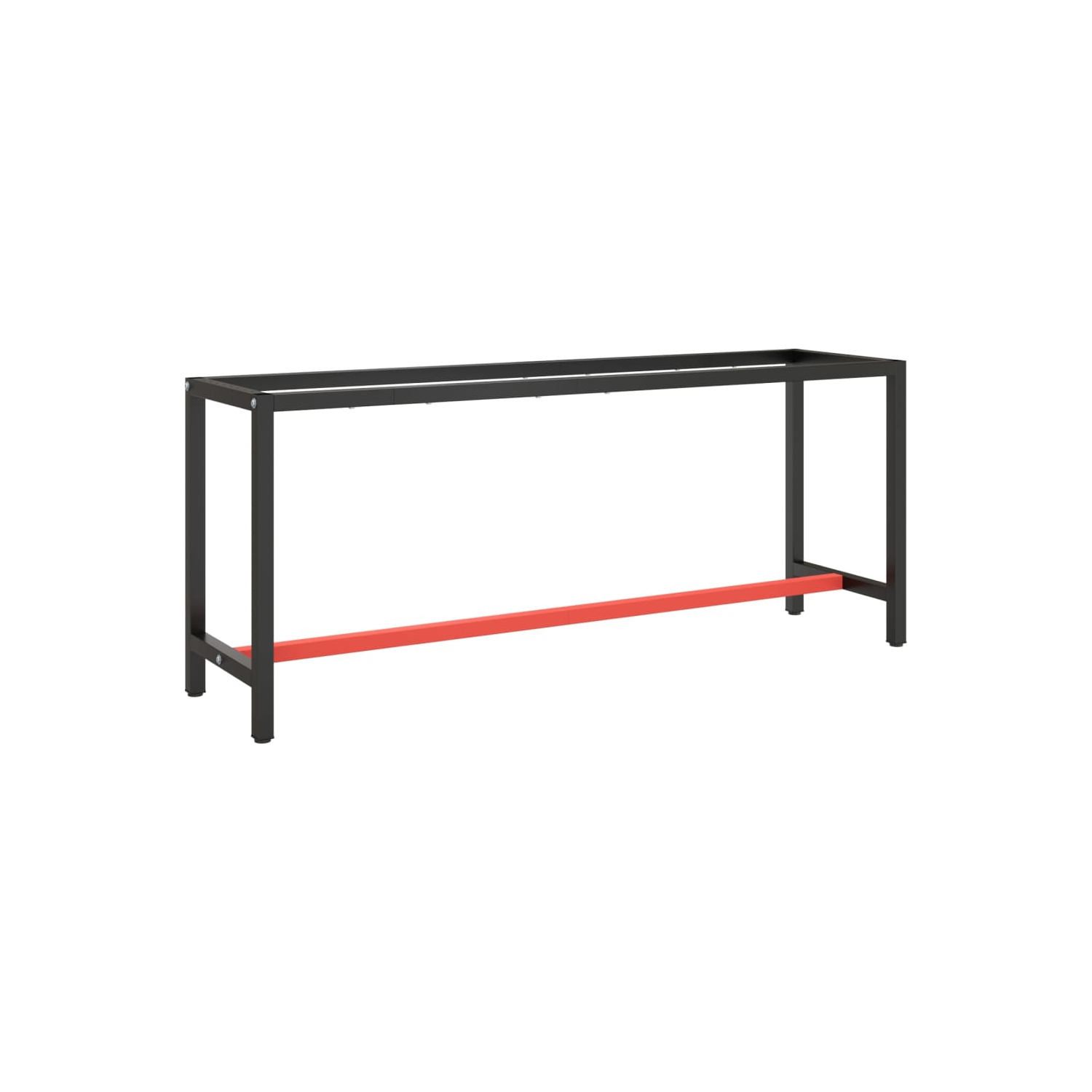 vidaXL Work Bench Frame Matte Black and Matte Red 190x50x79 cm Metal