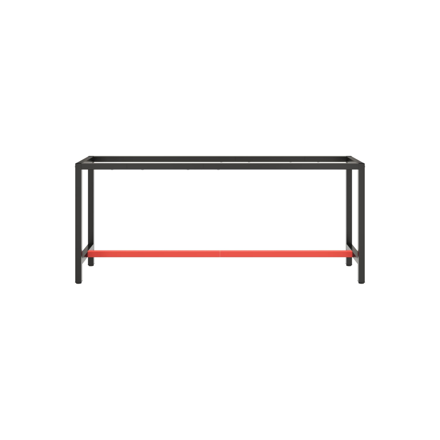 vidaXL Work Bench Frame Matte Black and Matte Red 190x50x79 cm Metal