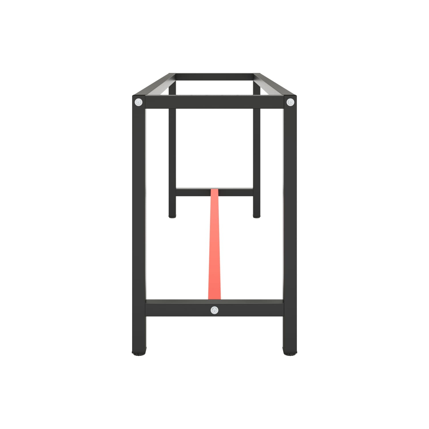 vidaXL Work Bench Frame Matte Black and Matte Red 190x50x79 cm Metal