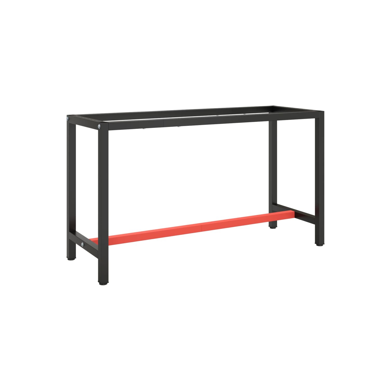 vidaXL Work Bench Frame Matte Black and Matte Red 140x50x79 cm Metal