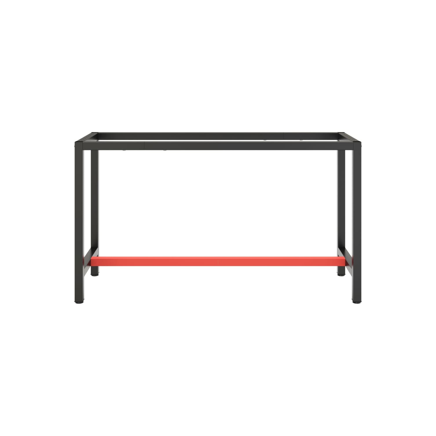 vidaXL Work Bench Frame Matte Black and Matte Red 140x50x79 cm Metal