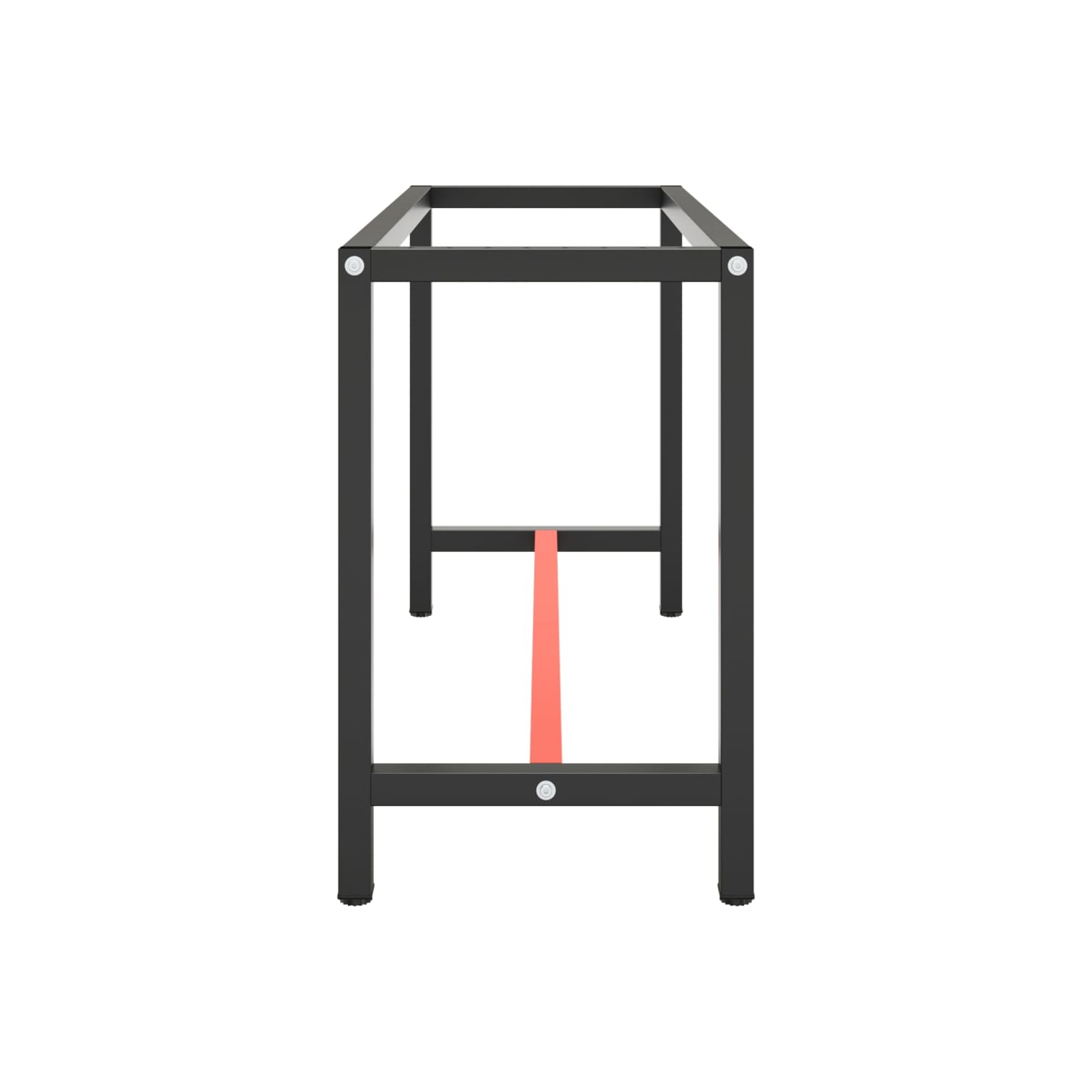 vidaXL Work Bench Frame Matte Black and Matte Red 140x50x79 cm Metal