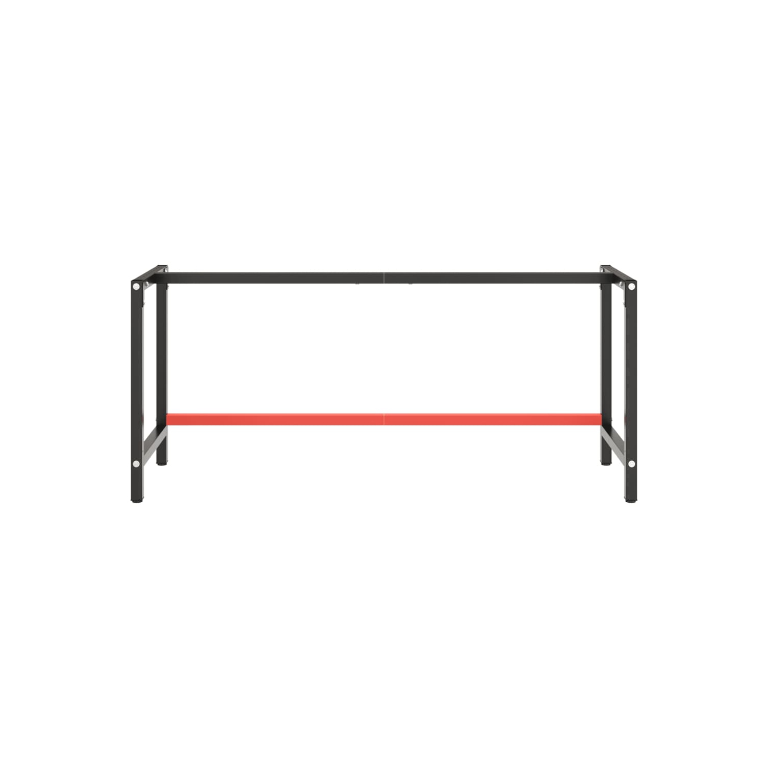 vidaXL Work Bench Frame Matte Black and Matte Red 180x57x79 cm Metal