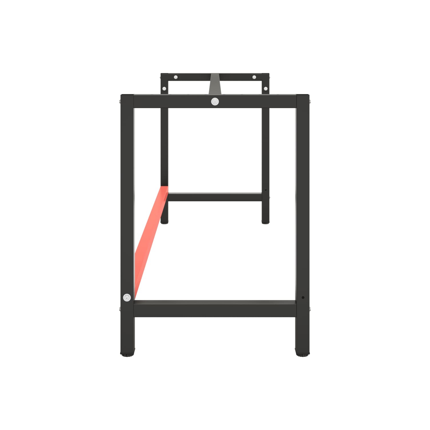 vidaXL Work Bench Frame Matte Black and Matte Red 180x57x79 cm Metal