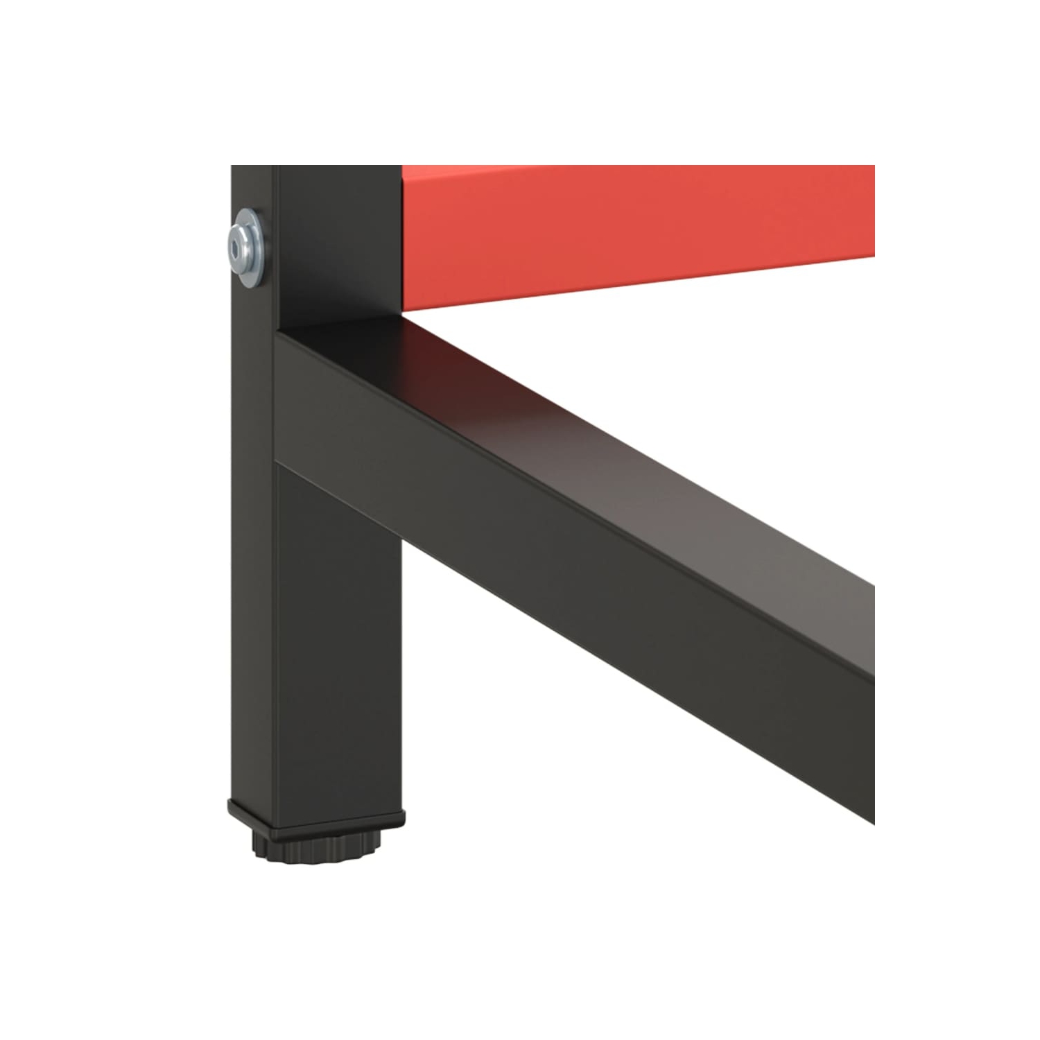 vidaXL Work Bench Frame Matte Black and Matte Red 180x57x79 cm Metal