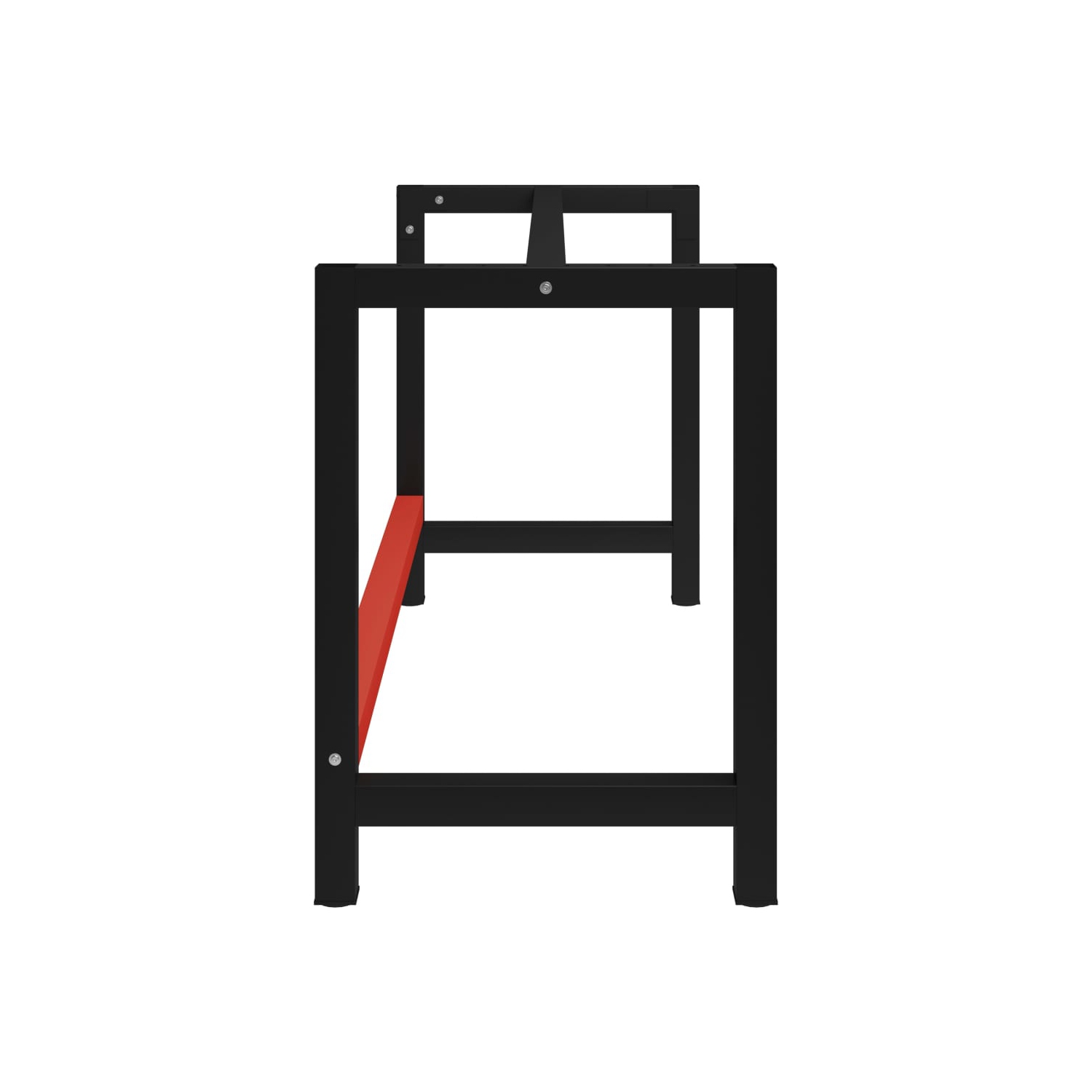 vidaXL Work Bench Frame Metal 150x57x79 cm Black and Red