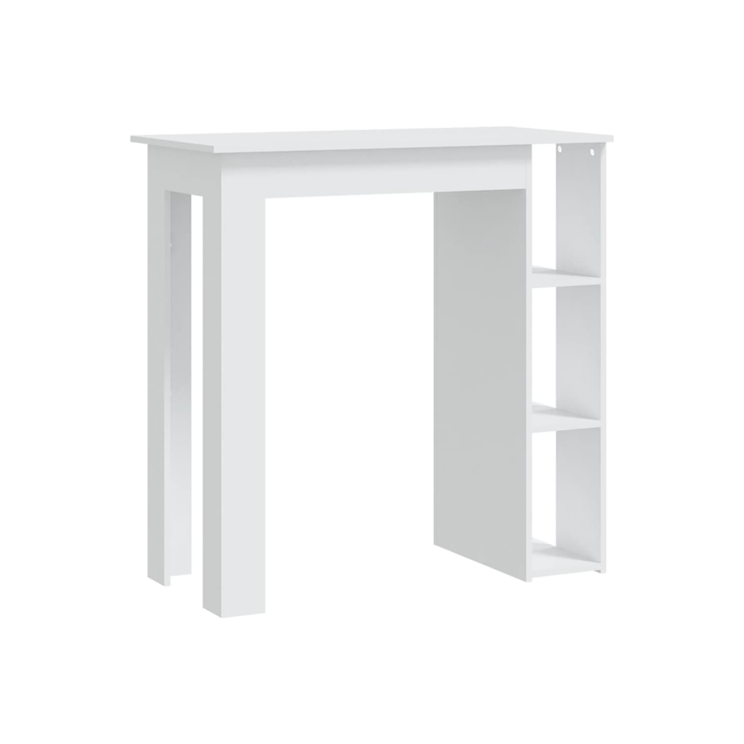 vidaXL Bar Table with Shelf White 102x50x103.5 cm Engineered Wood