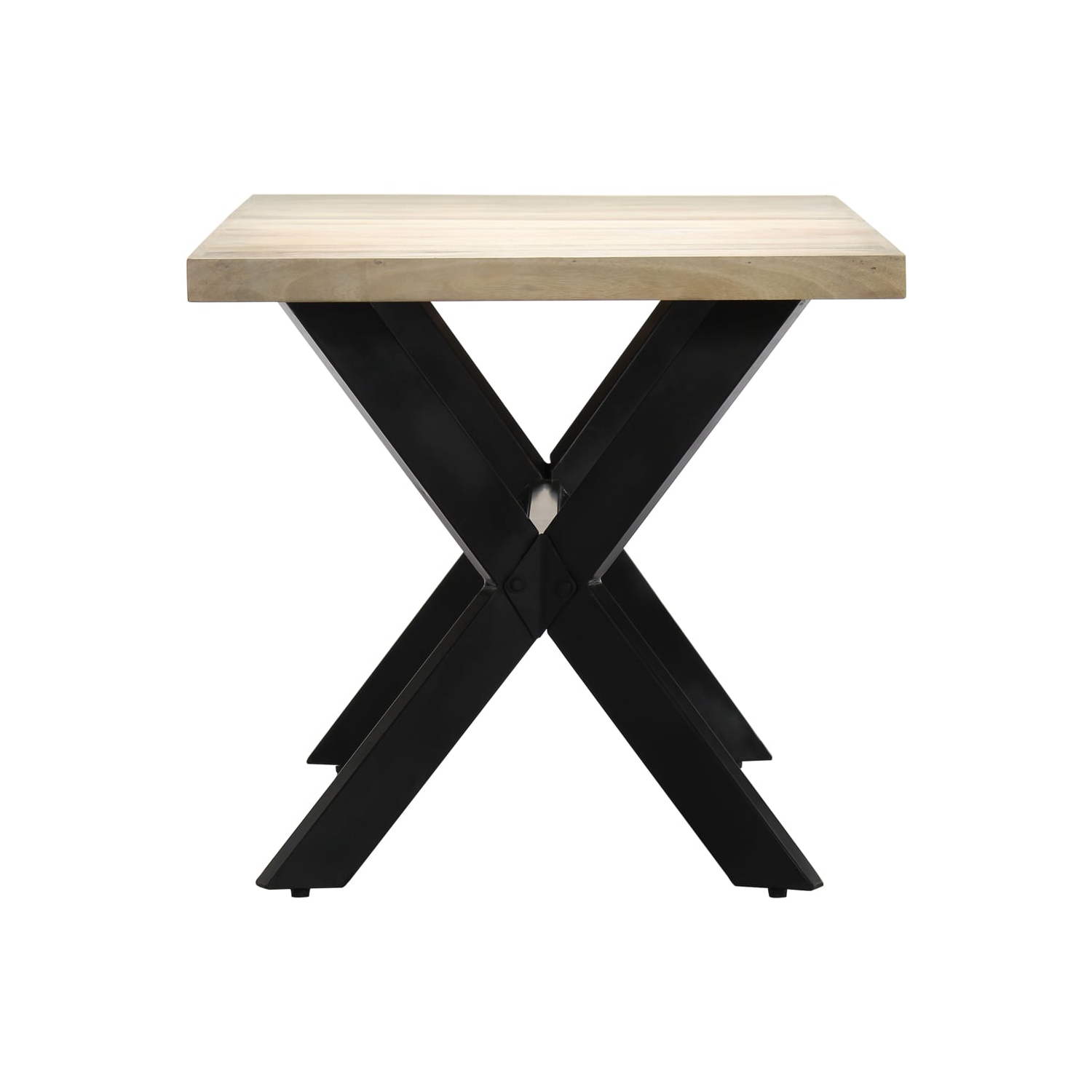 Table à manger en bois de manguier massif blanc 63 x x31,5 x x29,5 po de vidaXL