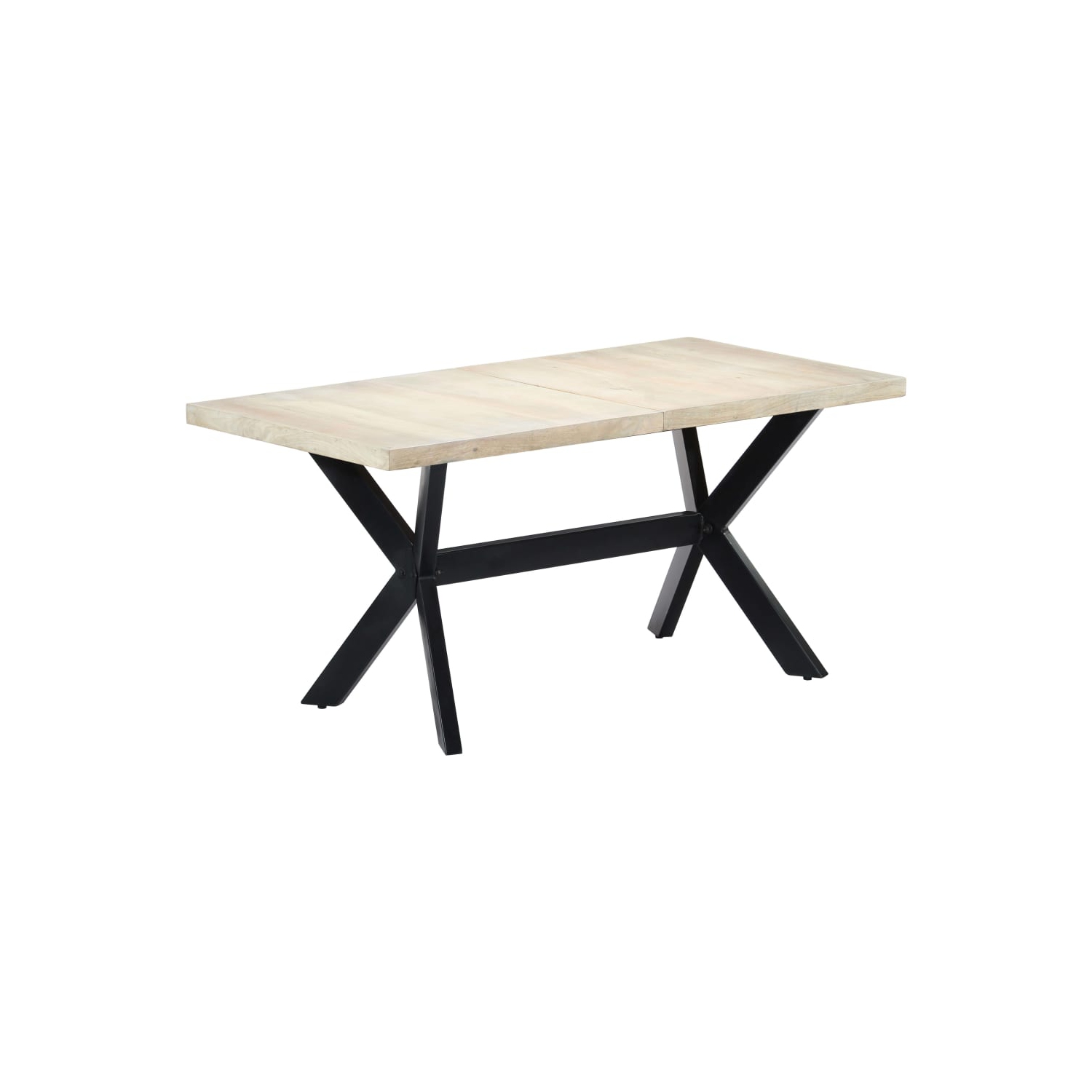 Table à manger en bois de manguier massif blanc 63 x x31,5 x x29,5 po de vidaXL