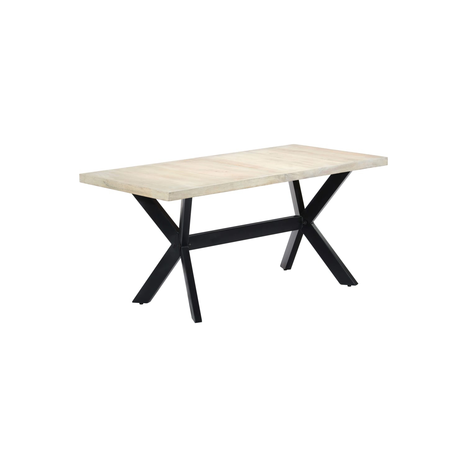 Table à manger en bois de manguier massif blanc 63 x x31,5 x x29,5 po de vidaXL