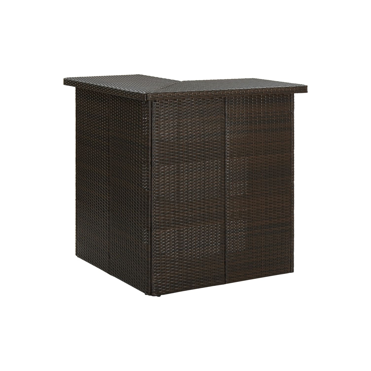 Table de bar en coin vidaXL en rotin synthétique brun 100 x 50 x 105&nbsp;cm