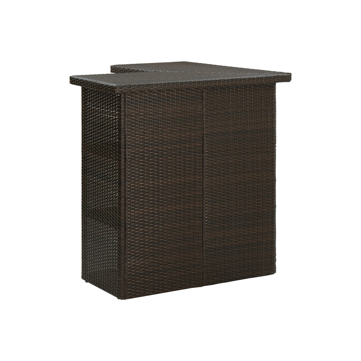Table de bar en coin vidaXL en rotin synthétique brun 100 x 50 x 105&nbsp;cm