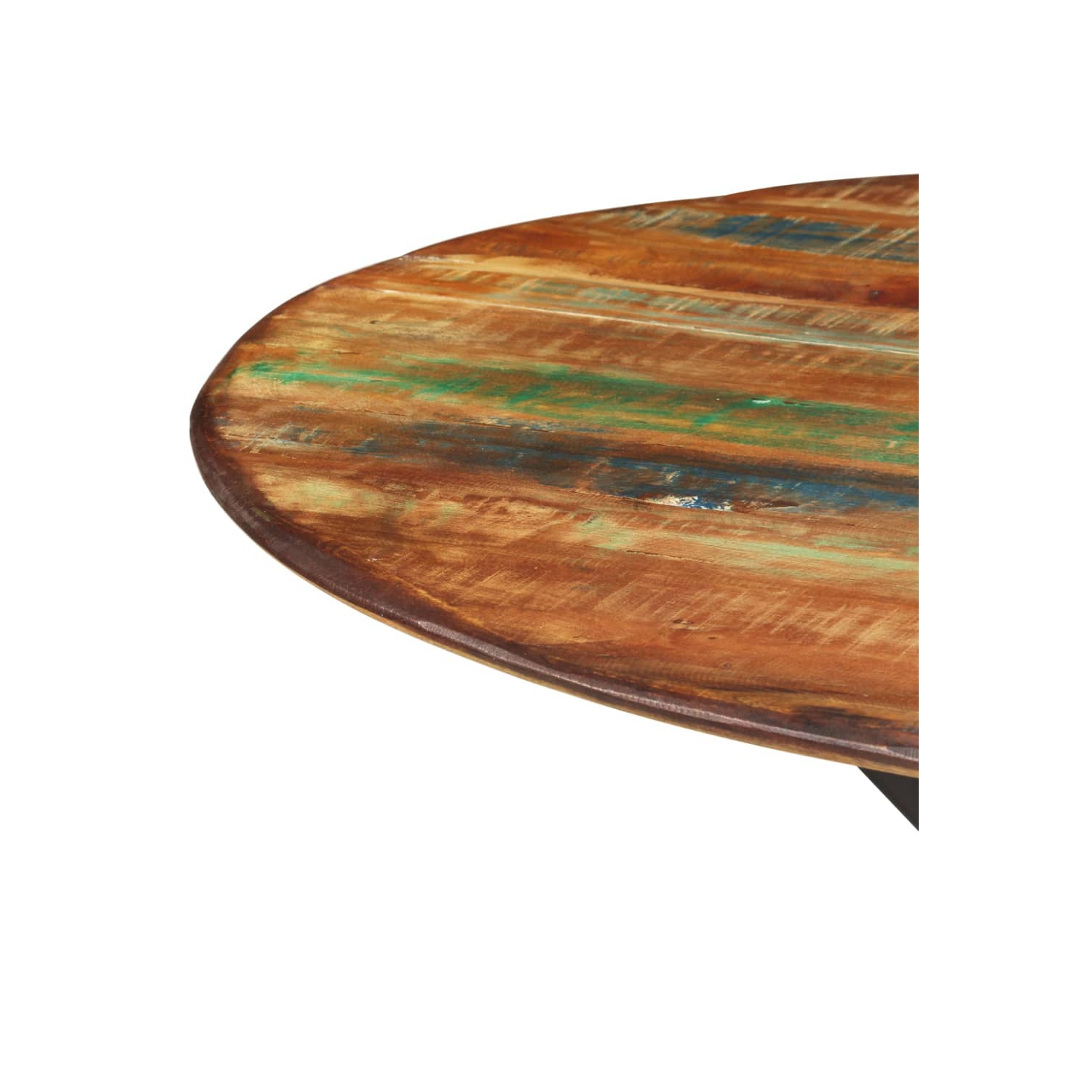 vidaXL Dining Table Ø110x78 cm Solid Wood Reclaimed and Steel